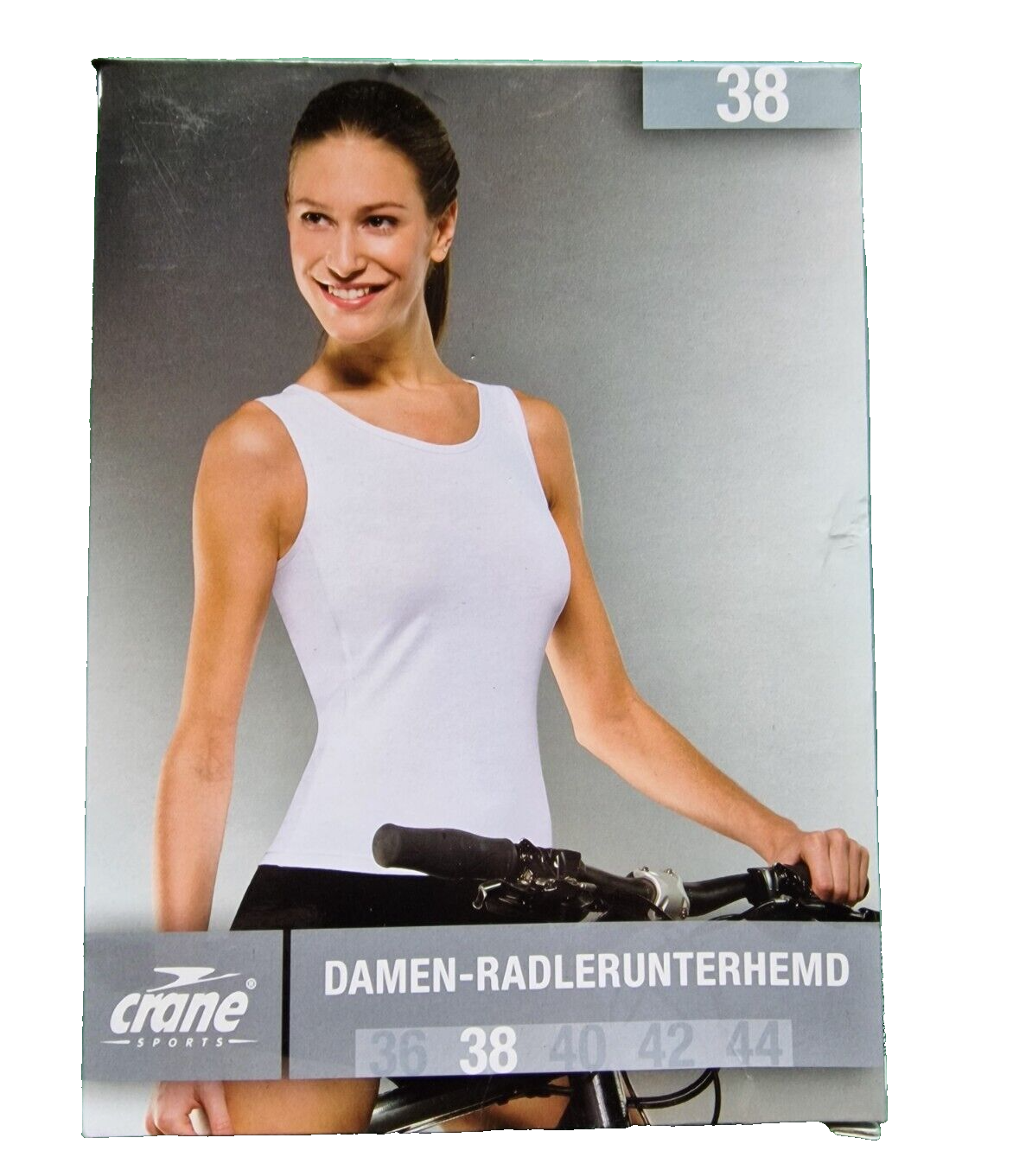 Crane Damen-Radlerunterhemd, Größe 38, Farbe weiß